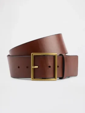 Ceinture en cuir à boucle carrée