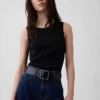 Ceinture en cuir à boucle carrée