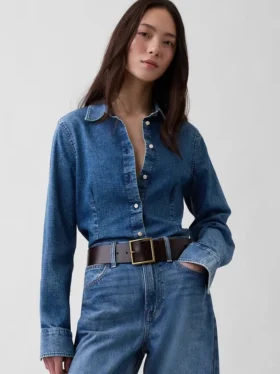 Ceinture en cuir à boucle carrée