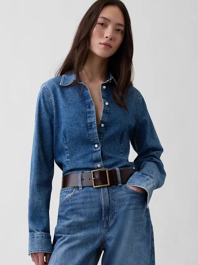 Ceinture en cuir à boucle carrée