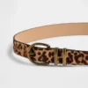 Ceinture en cuir de veau imprimé léopard