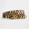 Ceinture en cuir de veau imprimé tigre