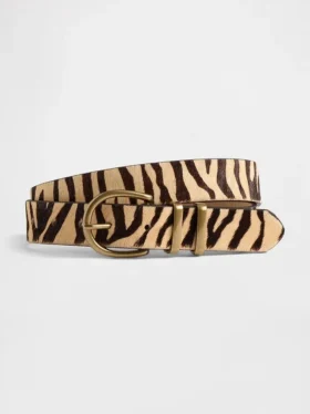 Ceinture en cuir de veau imprimé tigre