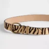 Ceinture en cuir de veau imprimé tigre