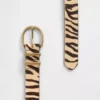 Ceinture en cuir de veau imprimé tigre