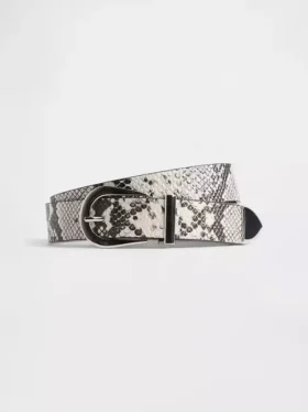 Ceinture en cuir à imprimé serpent
