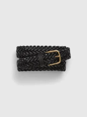 Ceinture en cuir tressé