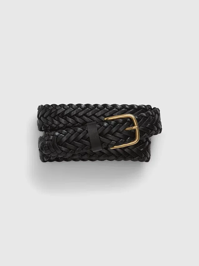 Ceinture en cuir tressé
