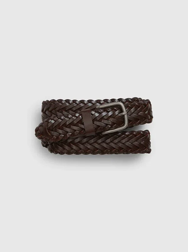 Ceinture en cuir tressé