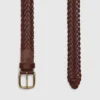 Ceinture en cuir tressé