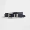 Ceinture en cuir vegan texturé grainé
