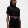 Ceinture en cuir vegan texturé grainé