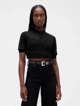 Ceinture en cuir vegan texturé grainé