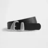 Ceinture en cuir vegan texturé « pebble » avec boucle angulaire