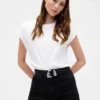 Ceinture en cuir vegan texturé « pebble » avec boucle angulaire