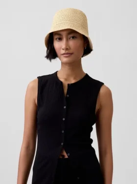 Chapeau bob en paille