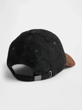 Chapeau de baseball en denim et velours côtelé