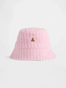 Chapeau de bébé en gaze de coton rayée