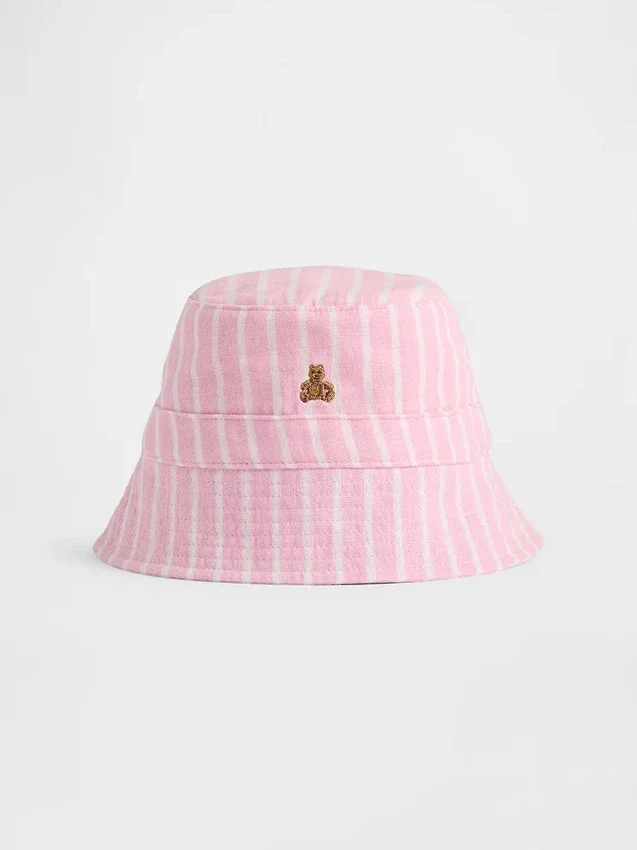 Chapeau de bébé en gaze de coton rayée