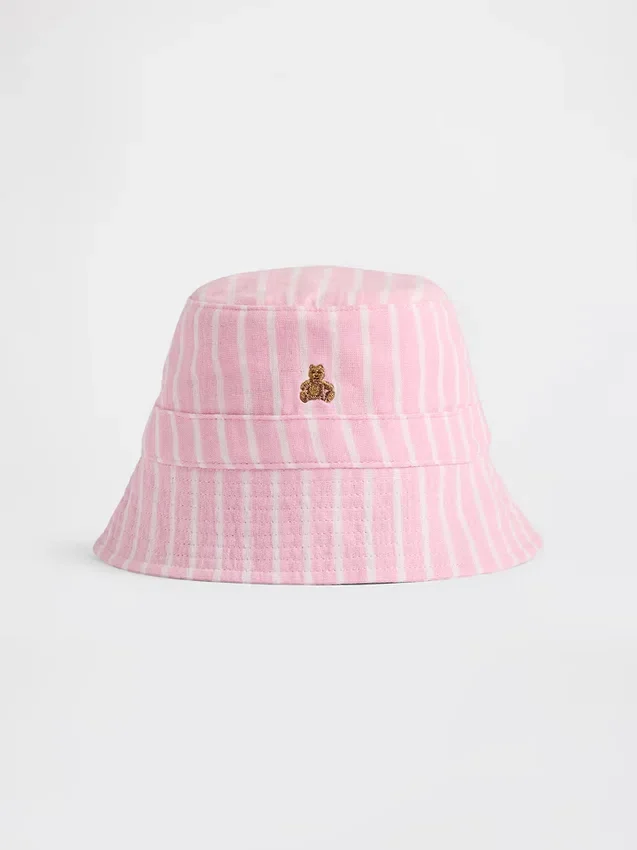 Chapeau de bébé en gaze de coton rayée
