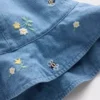 Chapeau de soleil en denim brodé pour bébé