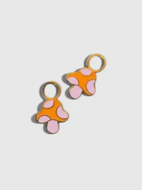 Charms champignons du jardin pour boucles d’oreilles Huggie
