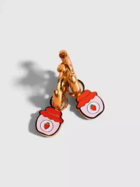 Charms « Confiture de fraises » pour boucles d’oreilles Huggie
