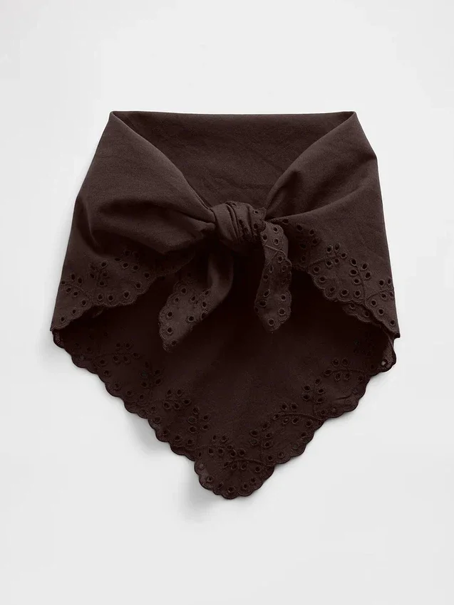 Écharpe bandana 100 % coton à œillets