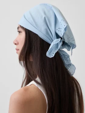 Écharpe bandana 100 % coton à œillets