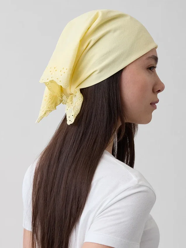 Écharpe bandana 100 % coton à œillets