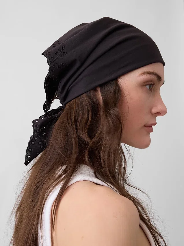 Écharpe bandana 100 % coton à œillets