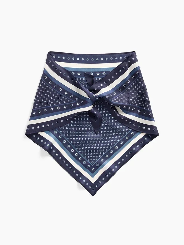 Écharpe bandana triangulaire oversize 100 % soie