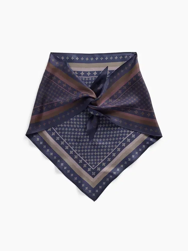 Écharpe bandana triangulaire oversize 100 % soie