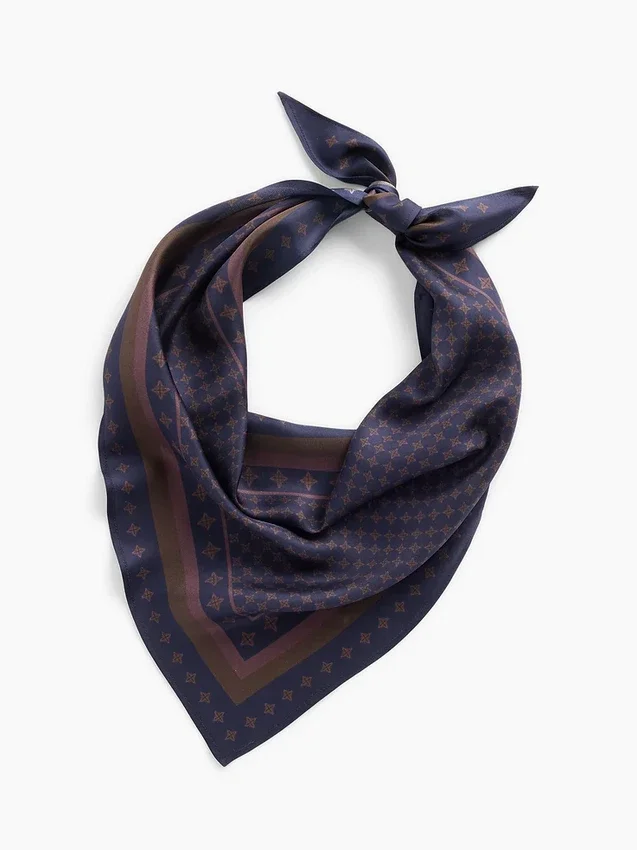 Écharpe bandana triangulaire oversize 100 % soie