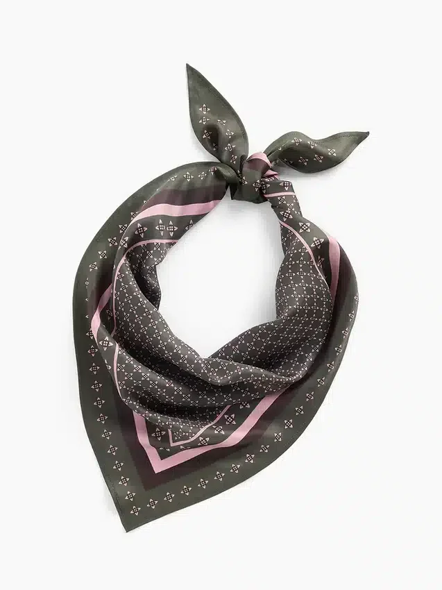 Écharpe bandana triangulaire oversize 100 % soie