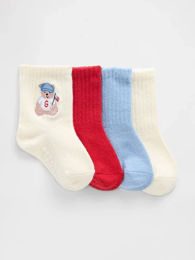 Chaussettes brimées Brannan Bear Americana pour tout-petits (lot de 4)