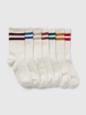 Chaussettes à col rond en coton bio pour enfants (lot de 7)