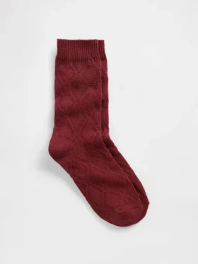 Chaussettes à col rond en maille torsadée