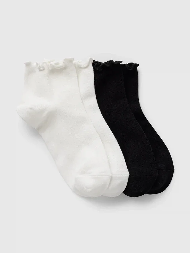 Chaussettes courtes à bord volanté (lot de 2)