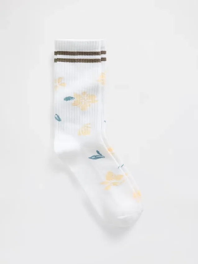 Chaussettes courtes à motif floral