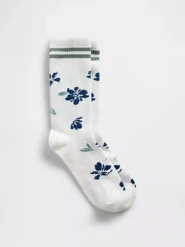 Chaussettes courtes à motif floral