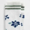 Chaussettes courtes à motif floral