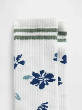 Chaussettes courtes à motif floral