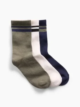 Chaussettes courtes pour enfants style « varsity » (lot de 3)