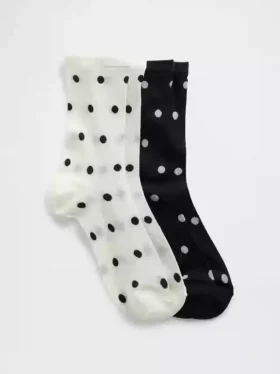 Chaussettes courtes transparentes à pois pour enfants (lot de 2)