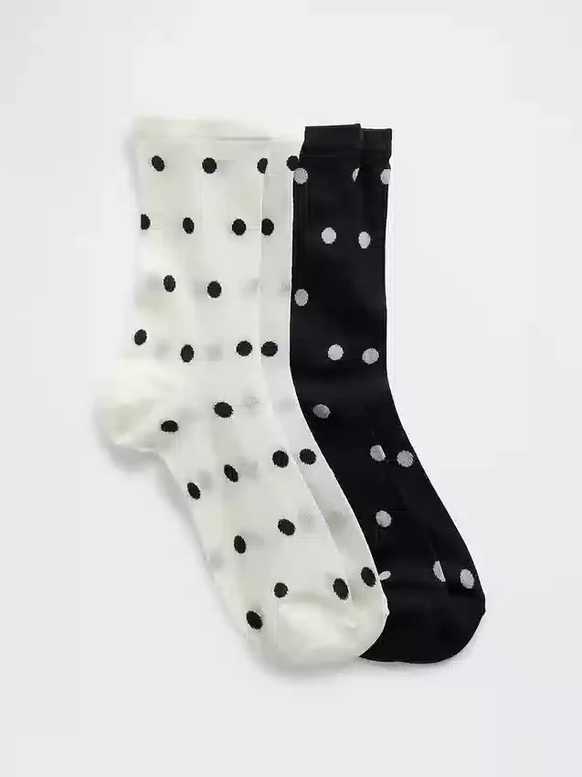 Chaussettes courtes transparentes à pois pour enfants (lot de 2)