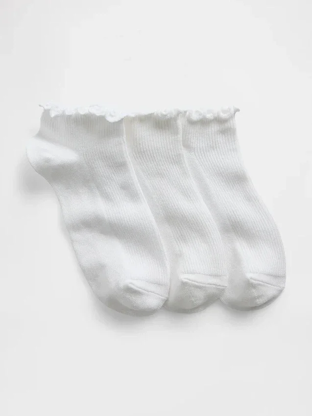 Chaussettes courtes à volants pour enfants (lot de 3)
