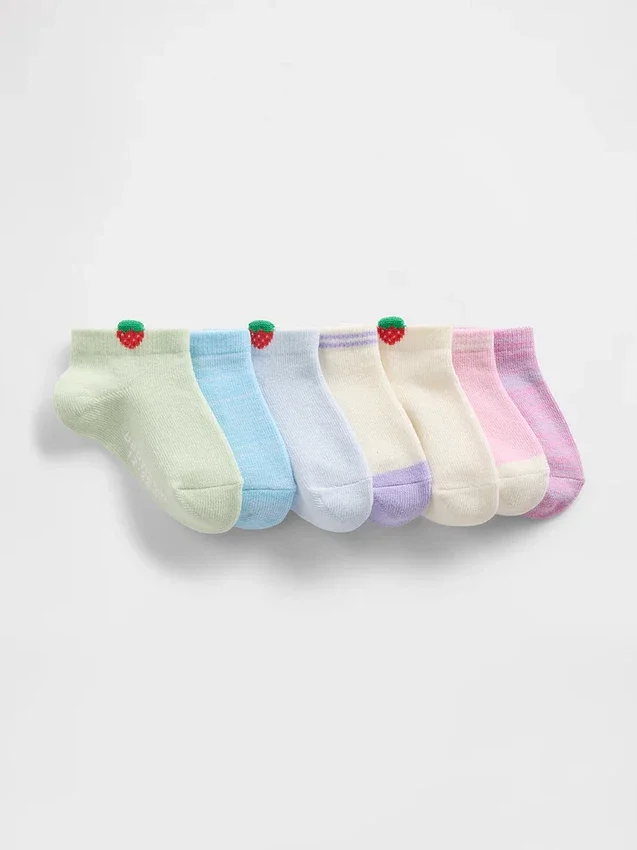Chaussettes invisibles « Fraise » pour Bébé & Enfant (lot de 7)