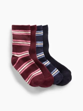 Chaussettes mi-longues à côtes pour enfants (lot de 4)