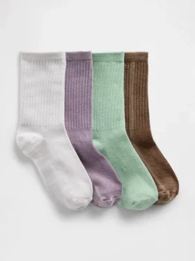 Chaussettes mi-longues à côtes pour enfants (lot de 4)